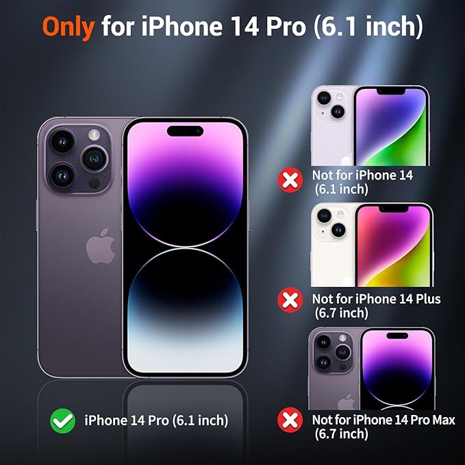 SUPFINE Magnetic for iPhone 14 Pro Case (Compatible with MagSafe) (Military Grade Drop Protection) Slim Translucent Matte Shockproof Phone Cover,Blue Purple