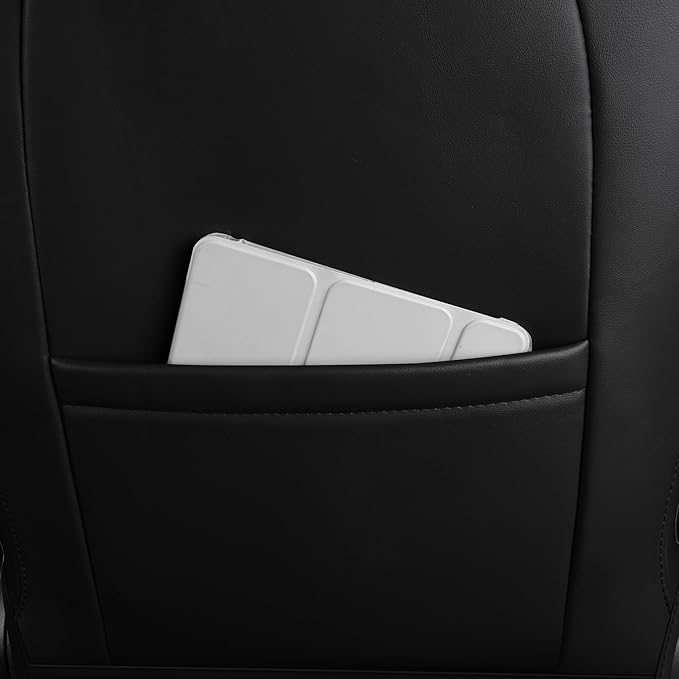 Seat Cover for Tesla Model 3 2017 2018 2019 2020 2021 2022 2023 Custom Fit Leather Car Interior Seat Cushion Cover Compatible Airbag Full Set (Red+Black-3)