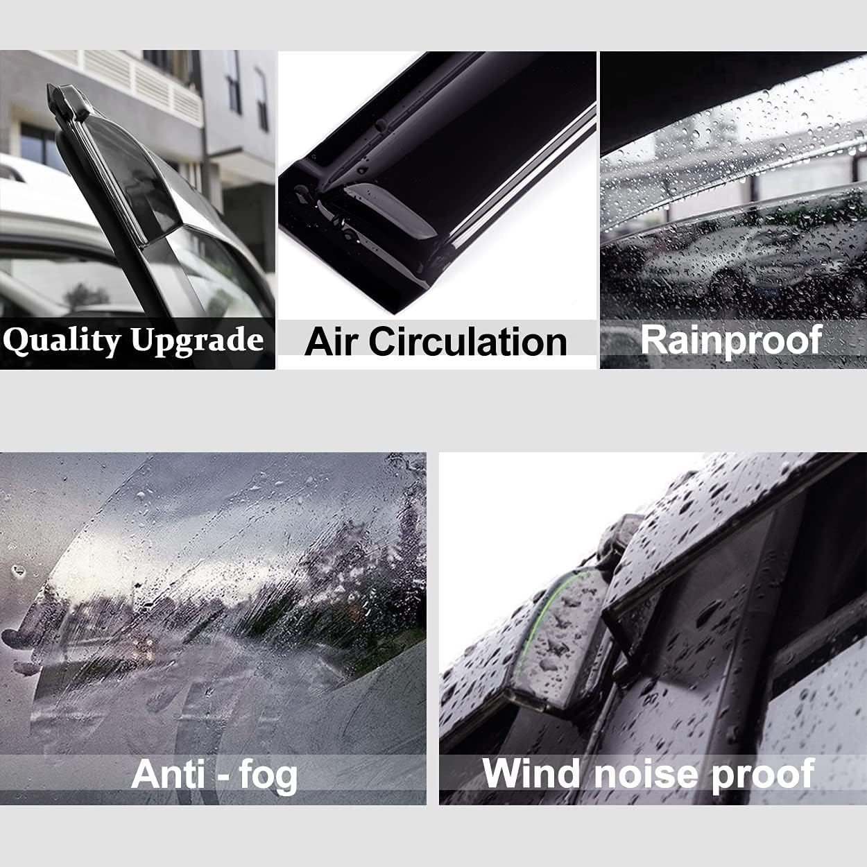 94843 Side Window Wind Deflector,4pc Outside Mount Style Nice Sun Rain Guards Set,Window Visor fit for 2006-2013 Chevy Impala,2014-2016 Chevrolet Impala Limited Model