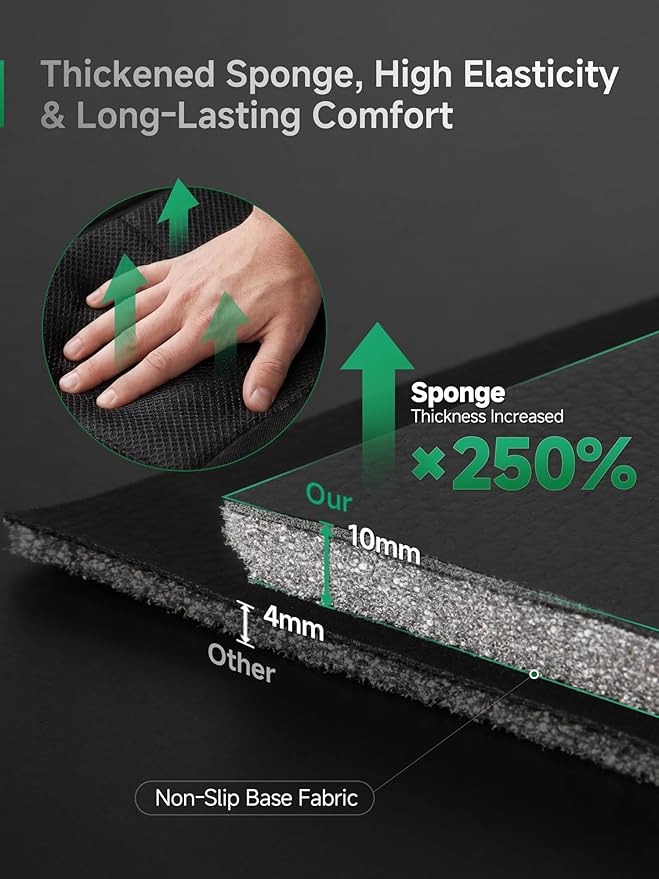 GIANT PANDA Air Cool Mesh Car Seat Cover Custom Fit Hyundai Sonata Elantra Santa Fe Tucson Accent Kona Palisade,Breathable Cooling Seat Protector with Leather Back Pannel(Black)