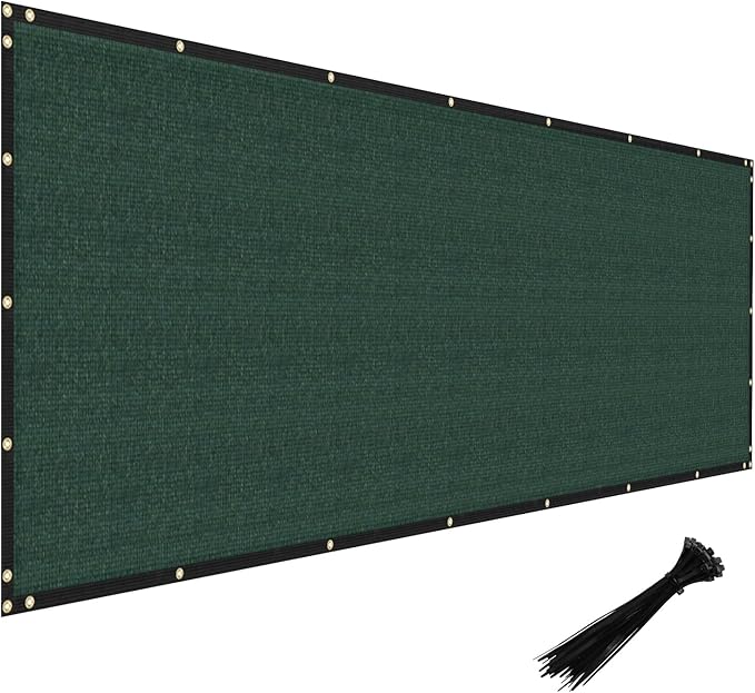 Windscreen4less Privacy Fence Screen Heavy Duty Windscreen Fencing Mesh Fabric Shade Net Cover with Brass Grommtes for Outdoor Wall Garden Yard Pool Deck, 8'x146' Green