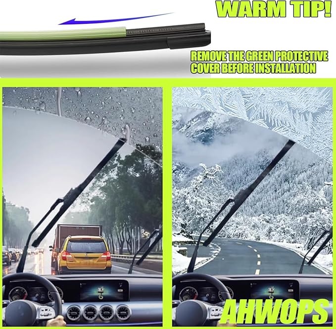 3 Wiper Front and Rear Wiper Blades for Jeep Wrangler JL 2018-2024, OE Original Style (16″/16″ Front/12″ Rear) For My Car