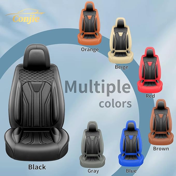 Fit Sonata Car Seat Covers Premium Leather for Hyundai Sonata 2007-2025 2026. Waterproof， Breathable, Scratch-Resistant & All-Weather Seat Cushion Protector（Full Set All Black）