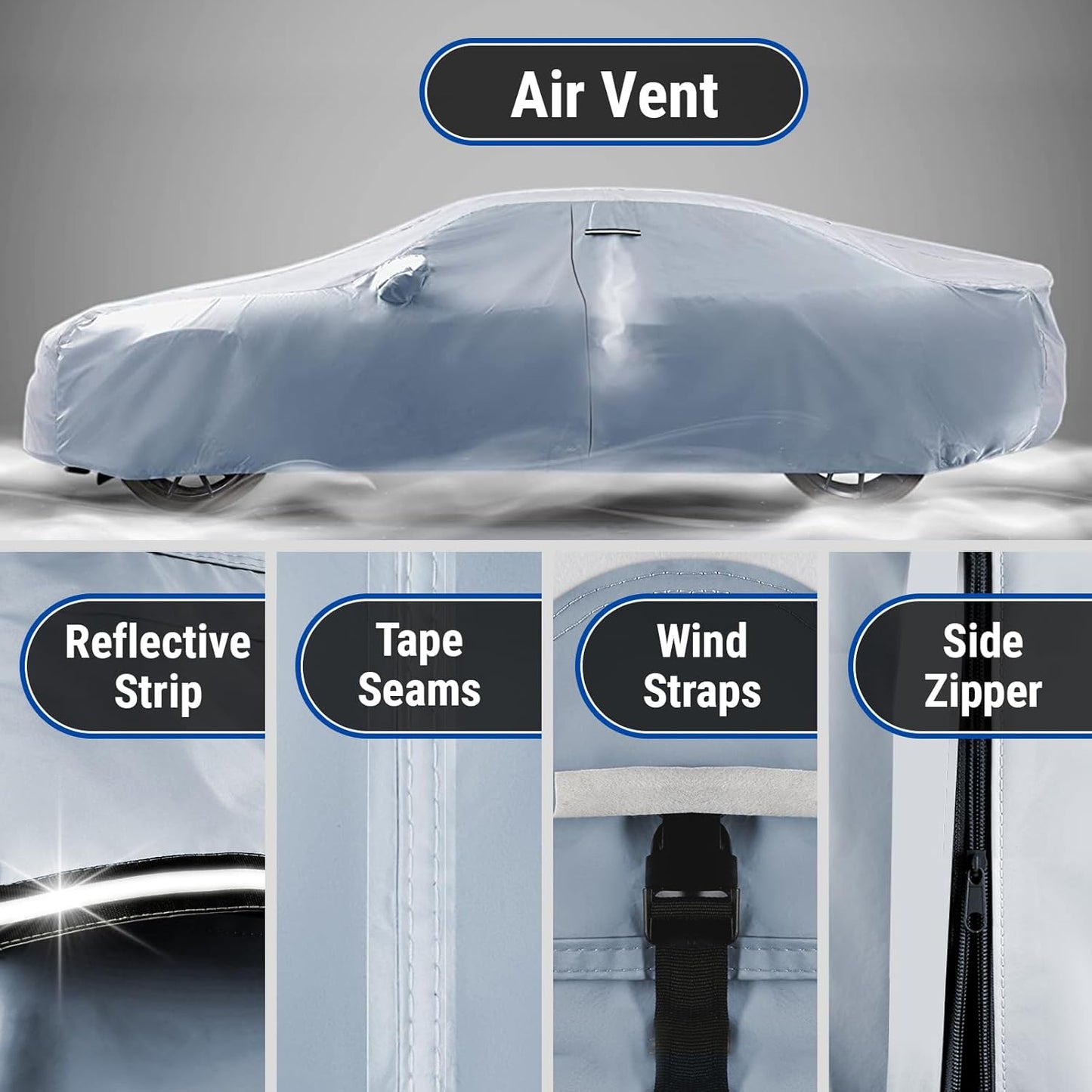 iCarCover Premium Car Cover for 1987-1996 Chevy Corsica Heavy Duty Waterproof All Weather Automobiles Custom Fit Indoor Outdoor UV Snow Protection Covers with Straps and Bag