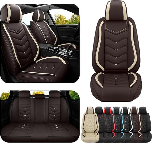 Car Seat Covers for Mercedes-Benz S-Class 2005-2025, Premium Nappa Leather Car Seat Cover, Stylish Sport Seat Covers， Automobile Seat Cover Sets.(Standard 5 Seats/Coffee Color)