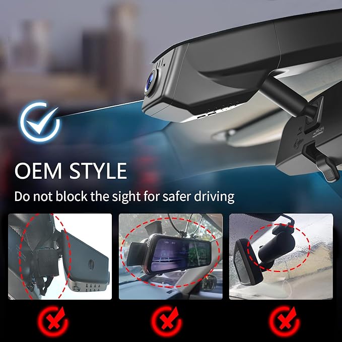 Mangoal 4K Dash Cam Custom fit for GMC Canyon 2015-2022 WD Elevation AT4 Denali(Model A), Integrated OEM Look, UHD 2160P Video, Built-in WiFi, G-Sensor, Loop Recording, Free App and 64GB Card