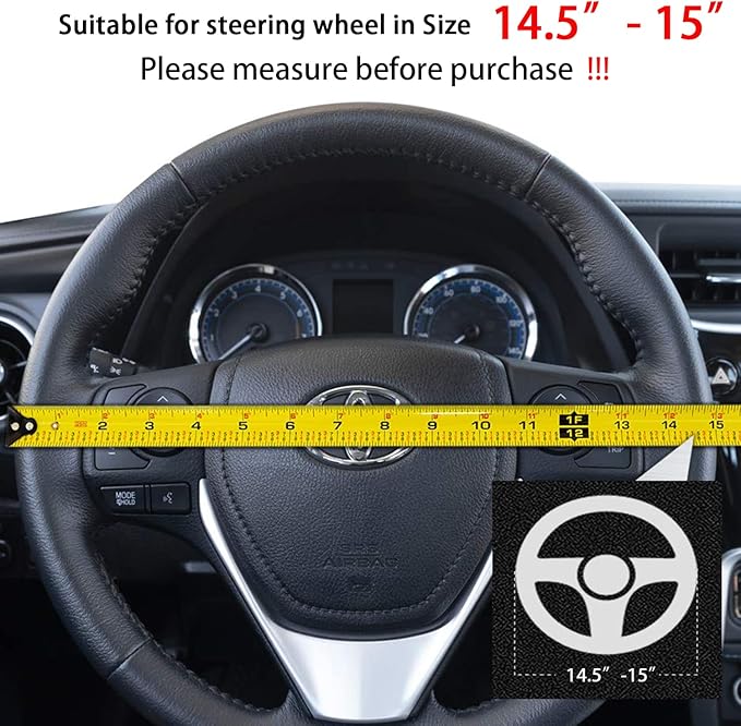 Suede Steering Wheel Cover,Compatible with Infiniti 2013 QX20 Leather Sport Non-Slip Wheel Cover Car Interior Accessories 15 inch for Man and Women