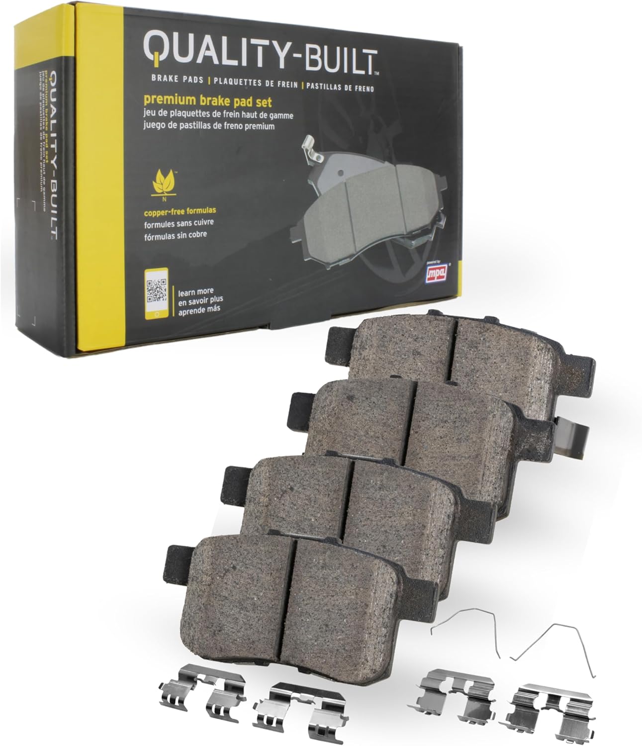 Premium Ceramic Front Brake Pads (1001-0741C) Compatible with Chevrolet Prizm 1998-2002, Toyota Corolla 1998-2002