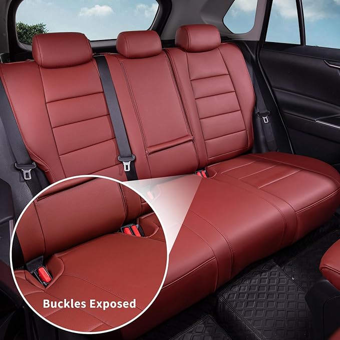 coverdream 2026 Rav4 Seat Covers Custom Fit for 2026 Toyota Rav4 Hybrid (LE,XLE Premium) SUV,Full Set Luxury Waterproof Leather Car Seat Protector
