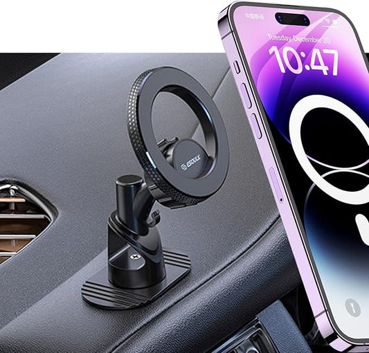 Esoulk Stick On Magnetic Car Phone Holder, Dash Mount Phone Holder, Phone Stand for Car Dashboard, MagSafe Car Mount, Hands Free Car Cell Phone Holder for iPhone17Pro/16/15/14/13/12 Series