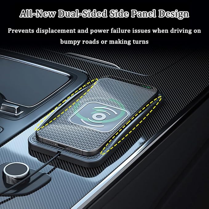 Wireless Car Charger Pad for Nissan Armada Ariya Juke Kicks Murano Pathfinder Rogue Xterra 2000-2026, Type-C/USB 20W Car Wireless Charger Non-Slip Phone Charging Pad Car Accessories