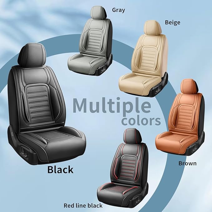 Fit HRV Premium Leather Car Seat Covers Compatible with Honda HRV 2016-2025 2026, Breathable, Wear Resistant, Airbag Compatible, All-Weather Protection & Full Coverage, Full Set Black
