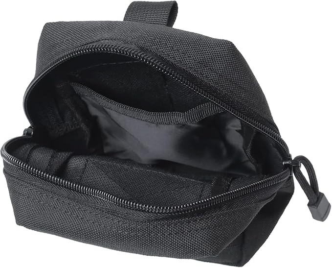 Tactical Car Seat Back Organizer Set Upgraded Tactical Molle Seatback Cover Protector Universal Fit Vehicles Truck MPV Pickup (Black with 2 Pouches)