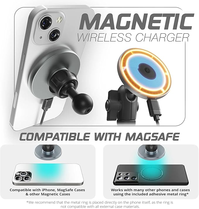 Tackform 20 Series High Strength Magnetic Wireless Charging Phone Holder with 20mm Ball - Compatible with MagSafe and Bulletpoint | NOT for Use with 1" / 25.4mm / B Sized Systems