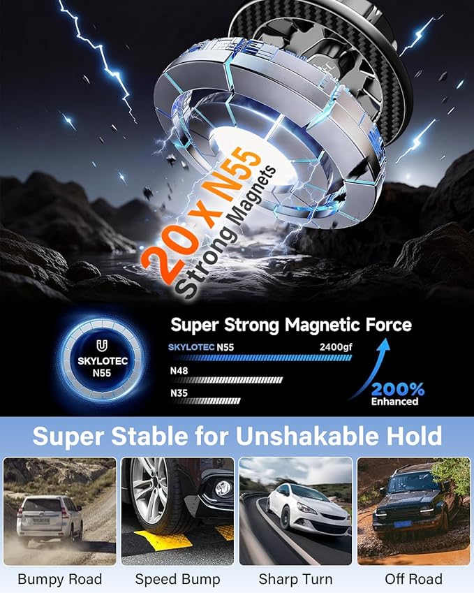 Magnets Phone Mount for 2022-2025 Chevrolet Chevy Silverado1500/GMC Sierra 1500 2500HD 3500HD Accessories 13.4-Inch Screen, Cell Phone Base Automobile Cradles Magnetic Phone Holder for MagSafe