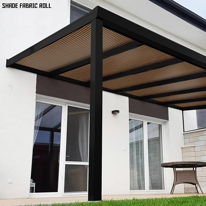 TANG Sun Shade Fabric Roll 8'x43' Shade Cloth for Garden Brown HDPE Mesh Shading Pergola Cover Replacement Canopy, 95% Blockage Sunshades for Outdoor Patio Backyard Plant