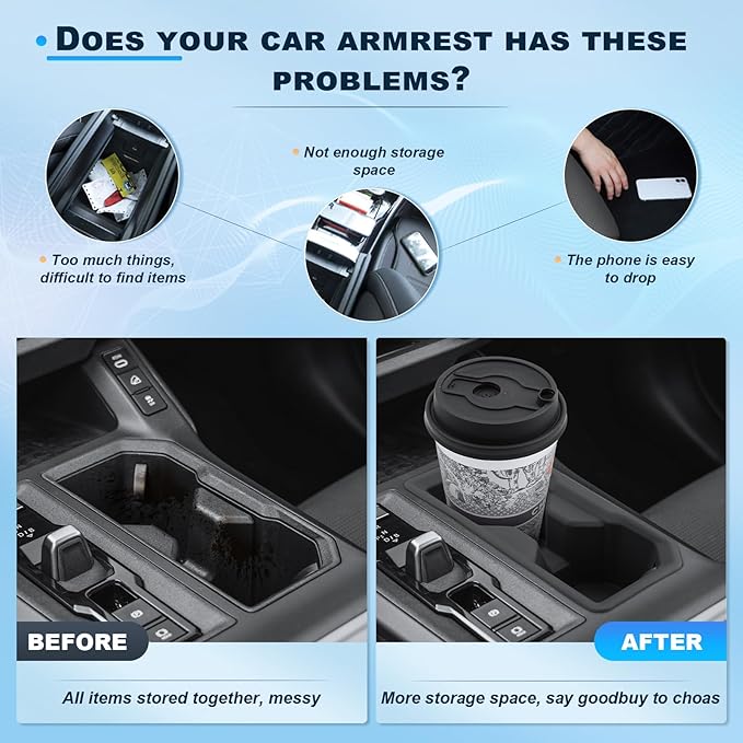 BIXUAN (3PCS 2026 RAV 4 Center Console Organizer Set for 2026 Toyota RAV 4 (6th Gen) Wireless Charging Silicone Mat, Wireless Charger Storage Drawer Box & Console Cup Holder 2026 RAV 4 Accessories