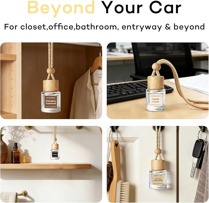 C Classy Car Air Freshener Hanging 2 Pack, Woody Citrus Essential Oil Diffuser, Long-Lasting Fragrance, Cute Car Accessories for Women & Men, Made in USA