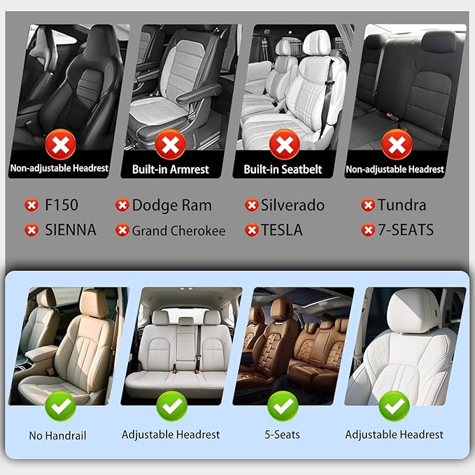 Full Coverage Leather Car Seat Covers Front Pair,Waterproof Seat Covers for Cars,SUVs Trucks, Car Seat Cushion,Car Seat Protector with 2 Seats (Grey, Front Pair(driver and passanger-2 seats))