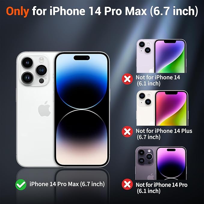 SUPFINE Magnetic for iPhone 14 Pro Max Case with Screen Protector (Compatible with MagSafe) (Military Grade Drop Protection) Translucent Matte Shockproof Phone Cover,Light Pink