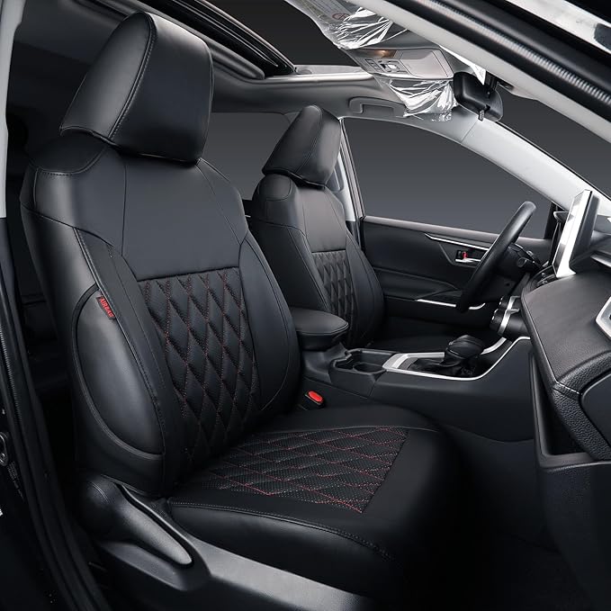 coverdream 2026 Rav4 Seat Covers Custom Fit for 2026 Toyota Rav4 Hybrid (LE,XLE Premium) SUV,Full Set Luxury Waterproof Leather Car Seat Protector