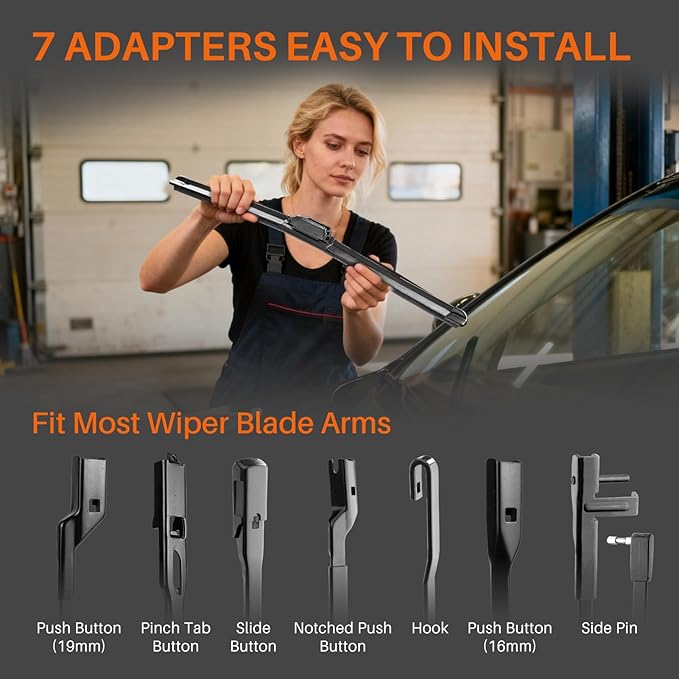 DOG TAIL Water Repellent Silicone Wiper Blades 26" 17" Set with Multiple Adapters and 2 Refills, Automotive Replacement Front Windshield Wiper Blades for My Car with Water Repellency Formula DropClear