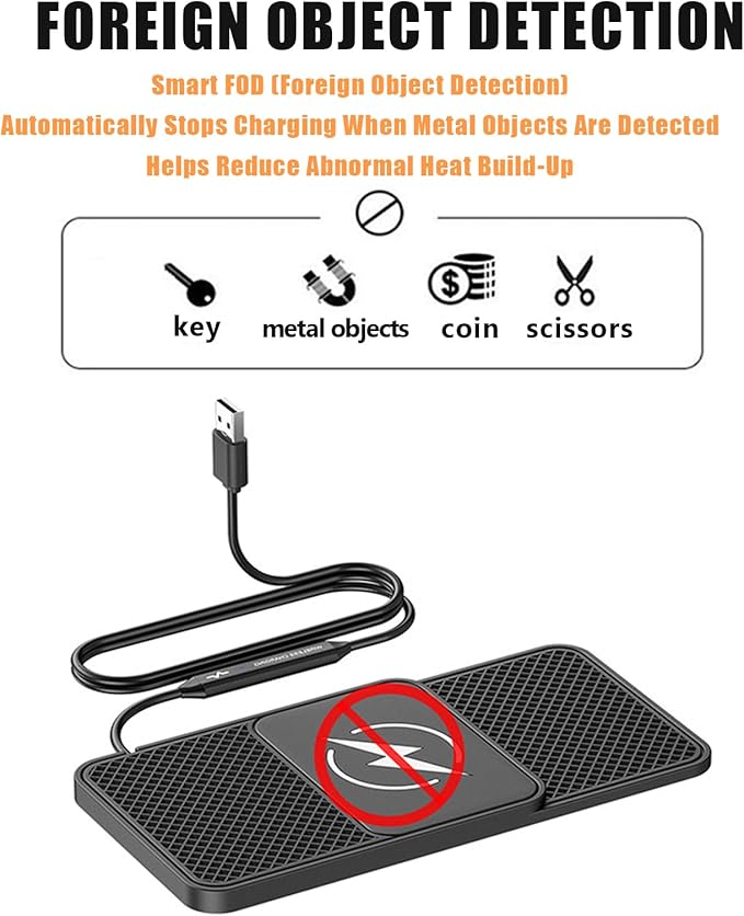 Wireless Car Phone Charger for Lexus GX460 (2010–2023), Type C/USB 20W Fast Charging Pad, Non-Slip Charging Station for Travel Home Office Desk, Lightweight, USB