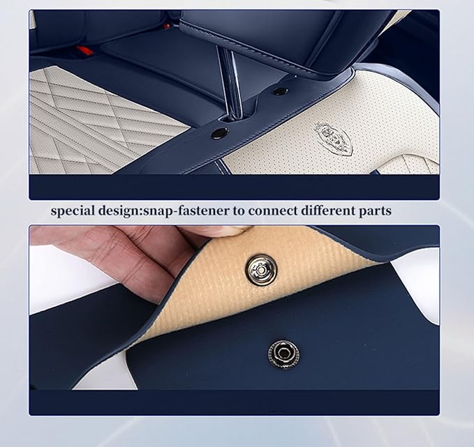 Premium Nappa Leatherette Car Seat Cover Set Custom Fit for Honda CR-V CRV 2000-2023 2024 2025 2026 Water-Proof Breathable Faux Leather Seat Cushion Protectors (Front 2 Seats,Grey Line)
