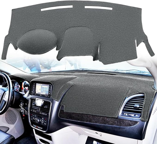 Dash Cover Mat Custom Fit for Dodge Grand Caravan/Ram C/V Tradesman/Chrysler Town Country,Dashboard Cover Carpet Pad Cap Protector Without Headlight Sensor (Dark Gray) Y08