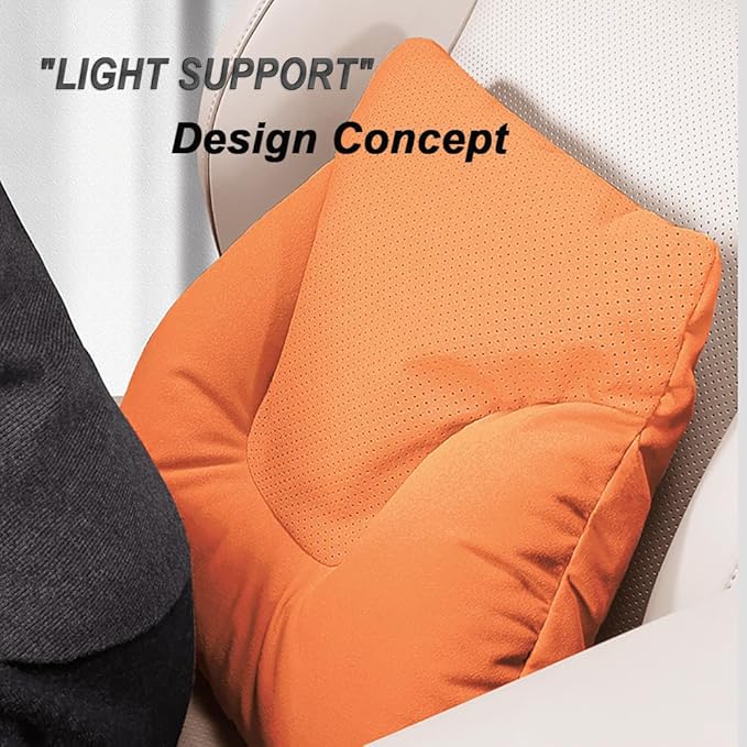 Car Neck Pillow Set for Honda Civic Si 2017 2018 2019 2020 2021 2022 2023 2024 2025, Leather Car Headrest Lumbar Support Waist Backrest Head Support Cushion,Brown