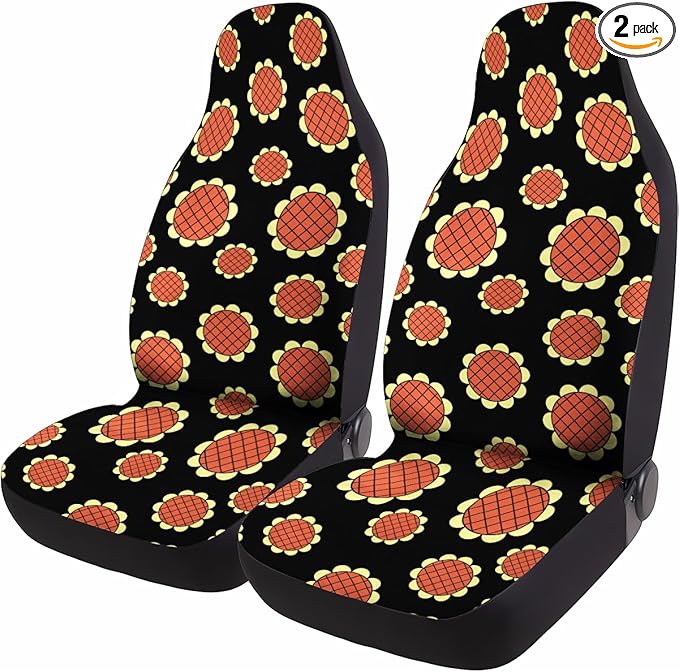 GENANY Sunflower Pattern Car Seat Covers Set of 2, Breathable Front Seat Covers for Truck Sedan SUV, Anime Car Accessories, Anime Gift for Women Men