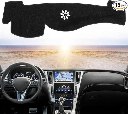 Dashboard Dash Cover Mat Carpet Compatible with 2008-2013 Infiniti G25/G35/G37;2014-2015 Infiniti Q40/Q60.