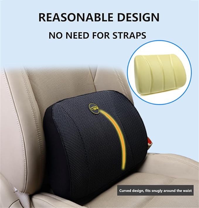 Heightening Wedge Car Seat Cushion Pad for Driving with Comfort Memory Foam, Curved Design Closely Adheres to The Lumbar Spine and Buttocks, Relieving Fatigue Broader Vision (Cushion Set,Blue)