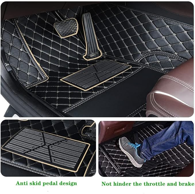 Custom Personalized Floor Mats for Cars - Luxury Full Coverage All Weather Mats, Anti-Slip Leather Mat Set, Fit for 99% of Cars, SUVs & Trucks (Purple, A-Diamond)