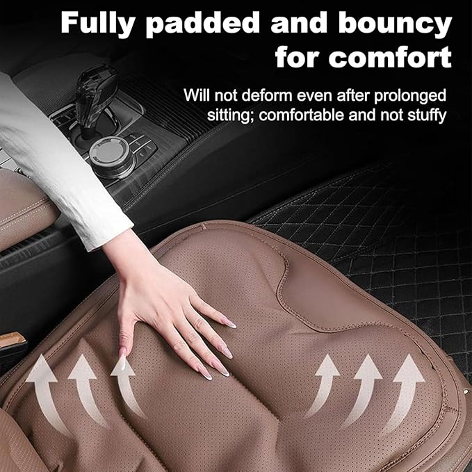 Car Seat Cushion for Porsche Macan 2015-2025-pr, Breathable Non-Slip Driver Seat Pad Ergonomic Memory Foam for Long Driving Car Office,B/3Pcs-Coffee