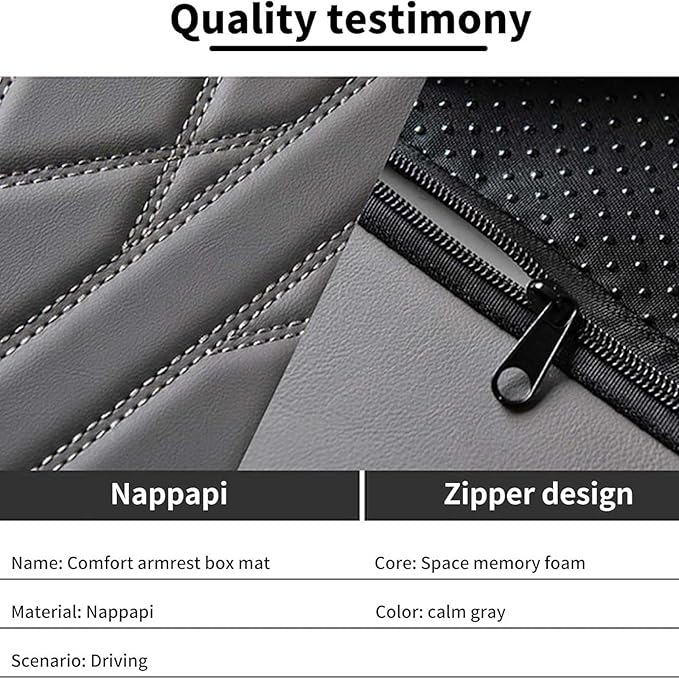 Car Armrest Cushion for Lincoln Nautilus 2018 2019 2020 2021 2022 2023 2024 2025, Car Center Console Cover Armrest Pad Soft Leather Car Interior Accessories,Coffee