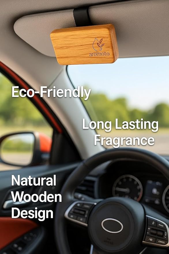 Wooden Car Air Freshener – Premium Natural Scents for Every Drive – Car Odor Eliminator (Coconut)