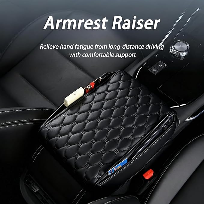 Car Center Console Cover for Volvo S40/S60/S70/S80/S90 234 964 P24 Y20 R TS AS Sedan, Thick Armrest Cushion Pad with Side Storage Pockets, Center Console Protector, Arm Rest Cover