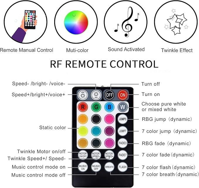 ATOKEE 16W Twinkle Dual Head Fiber Optic Light Box, Bluetooth App/RF Remote Control for Starlight Headliner, Car Plug & Power Adapter, PG Connector & 3 Drill Bits