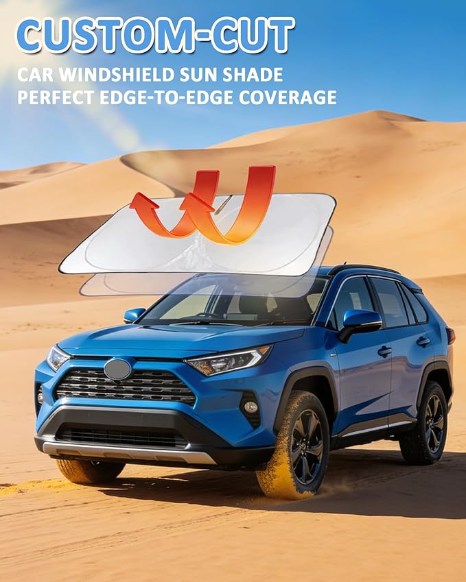 Sunshade for Transit Windshield Sun Shade Custom Fit for 2015-2025 2026 Ford Transit Wagon XLT Cargo Vehicle,Connect Van XL Accessories Front Window Shield Cover Sun Visor Protector