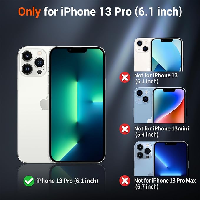 SUPFINE Magnetic for iPhone 13 Pro Case (Compatible with MagSafe) (Military Grade Drop Protection) Slim Translucent Matte Shockproof Phone Cover,Blue Green