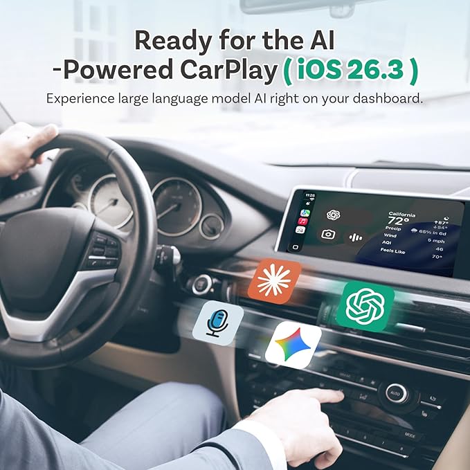 OTTOCAST Mini Nova, 2 in 1 New Gen Wireless Carplay & Android Auto Adapter, Plug & Play, Auto Reconnect USB Dongle, Compatible with OEM Wired Carplay/Android Auto Cars