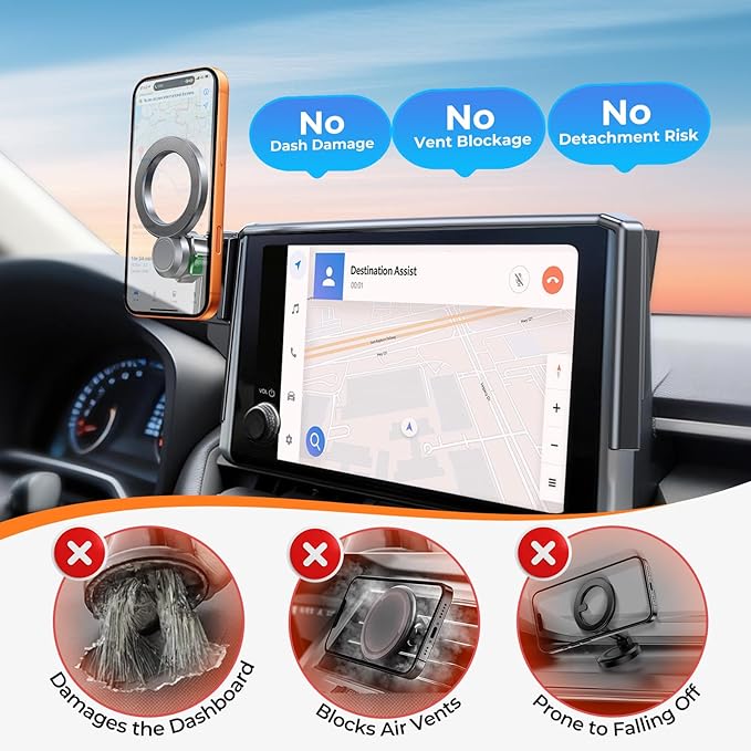 Car Phone Holder for Lexus GX GX550 2026 2025 2024 (Only for 14-Inch Screen) 360° Rotation Magnetic Cell Phone Mount, Compatible with Magsafe, Does Not Affect Air Vent