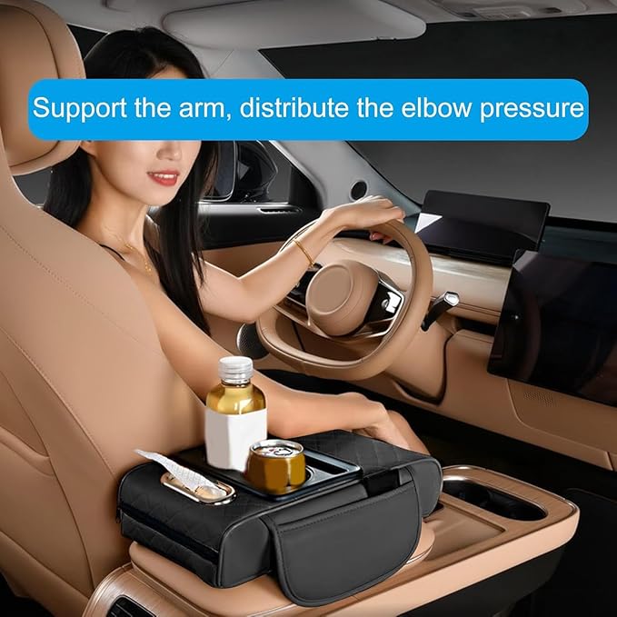 Car Armrest Cushion for Honda Civic 2012 2013 2014 2015, Leather Arm Rest Cover Center Console Armrest Pillow Armrest Storage Box Pad Multifunctional Accessories Interior Organizers,C/Brown