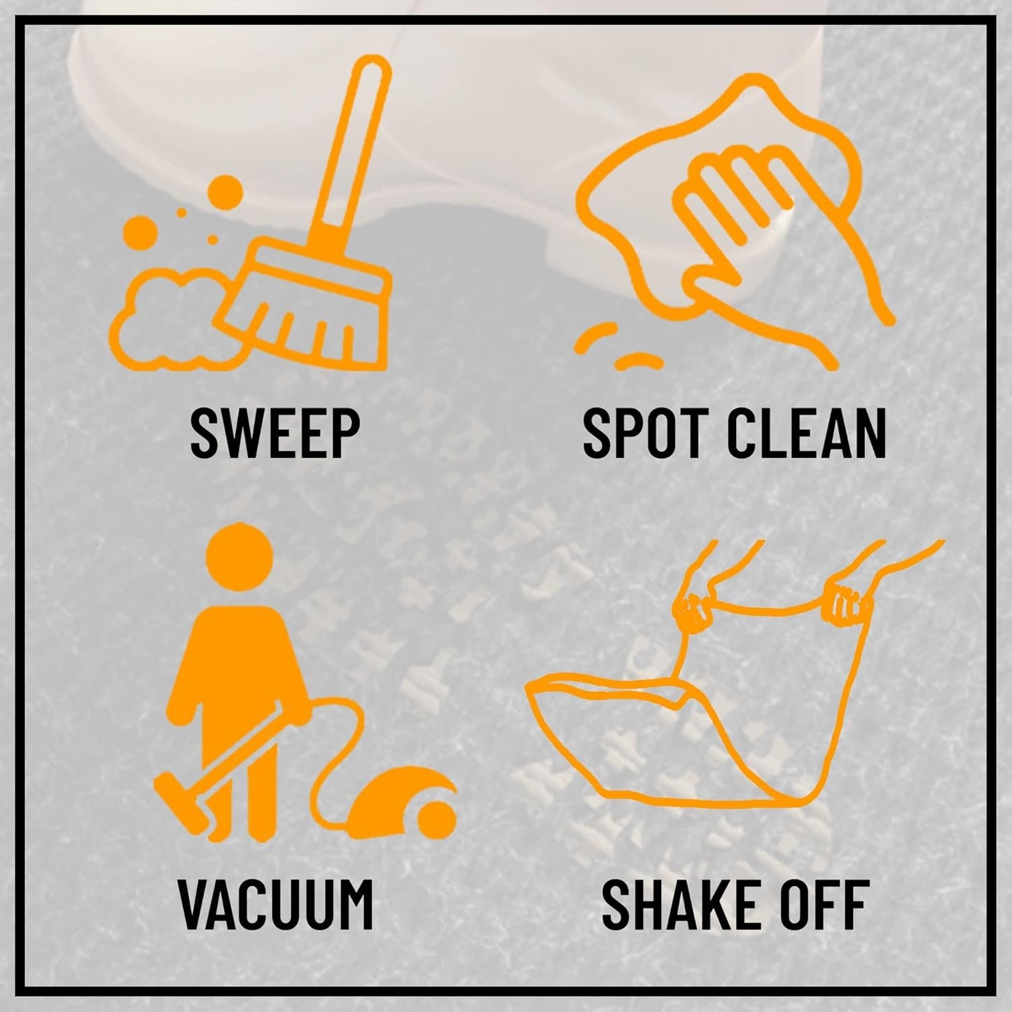 Ottomanson 2'7" x 44' Hallway Runner with Scraper Pile - Extra Durable Non-Slip Rug Mat for Indoor & Outdoor Use - Ideal for Kitchen, Entryway & Garage - High-Traffic Carpet, Black