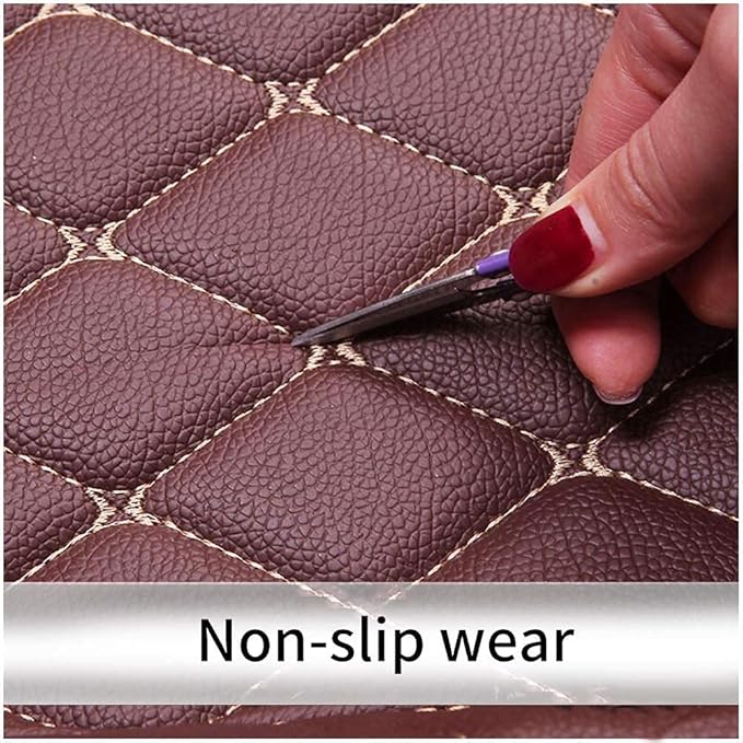 Custom Fit Car Floor Mats - Full Coverage Automotive Leather Floor Liners for Most Vehicles by MingyunSM (Black & Brown)