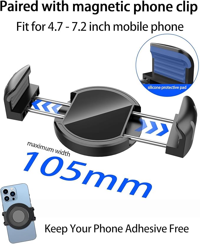 Magnetic Car Phone Mount for Toyota RAV4 2022 Accessories, for MagSafe Strong Magnets Cell Phone Holder 9-Inch Touch Screen Cradles, with Portable Phone Gripper 360° Rotation