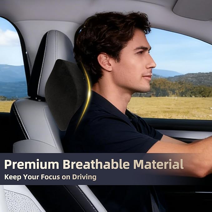 Car Neck & Lumbar Support Pillow Set for Kia Telluride, Soft Memory Foam Headrest & Back Cushion, Ergonomic Comfortable Seat Support for Daily Driving and Long Trips Car Interior Accessories