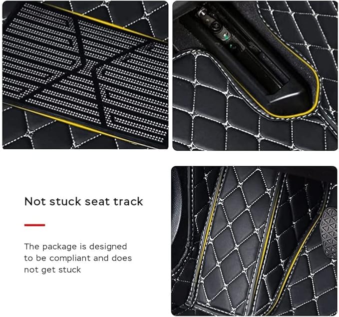 MELKEN Custom Fit Leather Car Floor Mats for 95% of Cars Full Coverage Floor Liners Car Mats (Beige)