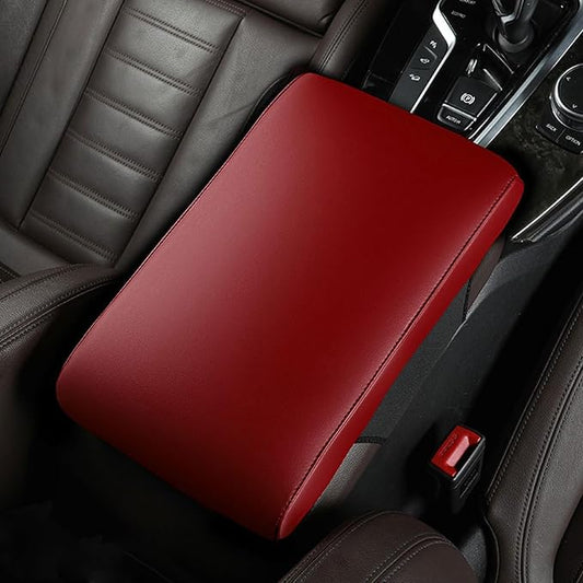 Car Armrest Cover Pad for Hyundai Elantra 6.Generation (AD) 2015-2020 Premium Leather Center Console Armrest Cushion Pad Anti-Scratch Waterproof Auto Interior Accessories Red Style